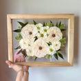 Load image into Gallery viewer, Pressed wedding bouquet in custom 11x14" frame – Omaha flower preservation, accepting bouquets from across the United States