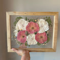 Load image into Gallery viewer, Pressed wedding bouquet in custom 11x14" frame – Omaha flower preservation, accepting bouquets from across the United States