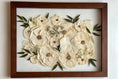 Load image into Gallery viewer, Pressed wedding bouquet in custom 11x14" frame – Omaha flower preservation, accepting bouquets from across the United States