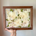Load image into Gallery viewer, Pressed wedding bouquet in custom 11x14" frame – Omaha flower preservation, accepting bouquets from across the United States