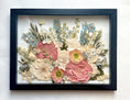 Load image into Gallery viewer, Pressed wedding bouquet in custom 12x16" frame – Omaha flower preservation, accepting bouquets from across the United States