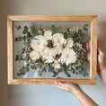 Load image into Gallery viewer, Pressed wedding bouquet in custom 12x16" frame – Omaha flower preservation, accepting bouquets from across the United States