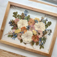 Load image into Gallery viewer, Pressed wedding bouquet in custom 12x16" frame – Omaha flower preservation, accepting bouquets from across the United States