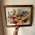 Load image into Gallery viewer, Pressed wedding bouquet in custom 12x16" frame – Omaha flower preservation, accepting bouquets from across the United States