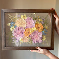 Load image into Gallery viewer, Pressed wedding bouquet in custom 12x16" frame – Omaha flower preservation, accepting bouquets from across the United States