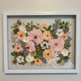 Load image into Gallery viewer, Pressed wedding bouquet in custom 16x20" frame – Omaha flower preservation, accepting bouquets from across the United States