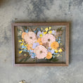 Load image into Gallery viewer, Framed floral artwork on a textured concrete floor