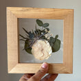 Load image into Gallery viewer, Pressed wedding bouquet in custom 5x5 frame – Omaha flower preservation, accepting bouquets from across the United States