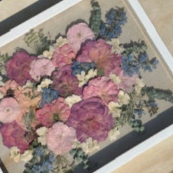 Pressed wedding bouquet in custom 16x20" frame – Omaha flower preservation, accepting bouquets from across the United States