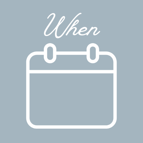 Calendar icon with 'When' text on a light blue background